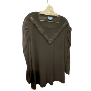 Cece black 3/4 sleeve blouse size 2x in excellent condition